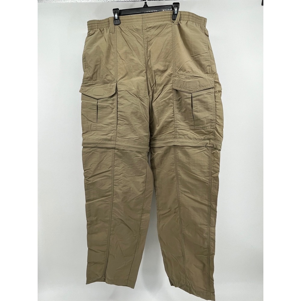 Rugged Exposure Convertible Cargo Pants Mens L Tan Good Nylon Hiking 9003